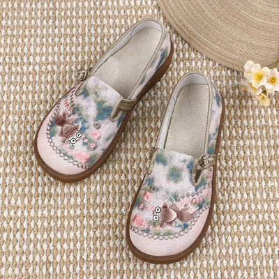 Mocasines Marie con Bordado Floral y Abalorios