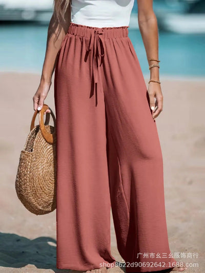 Pantalón Palazzo Doris de Pierna Ancha con Cintura Anudada
