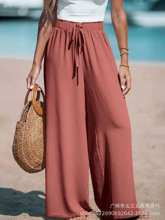 Pantalón Palazzo Doris de Pierna Ancha con Cintura Anudada