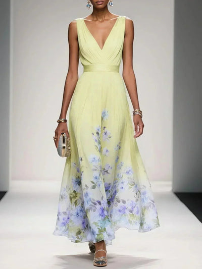 Vestido Largo Carolin de Gasa Floral para Verano
