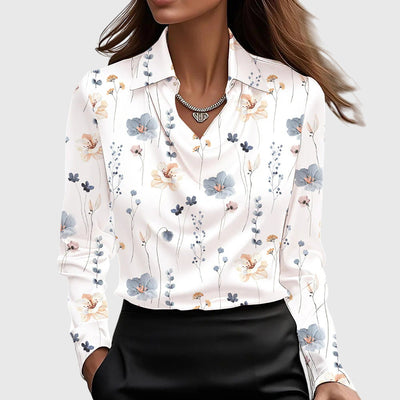 Top Emma de Cuello Drapeado y Manga Larga