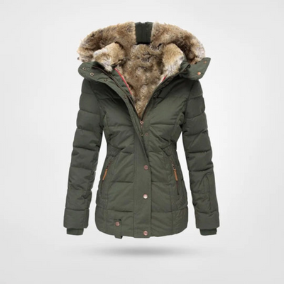 Chaqueta Jasmin Larga Acolchada con Capucha de Invierno