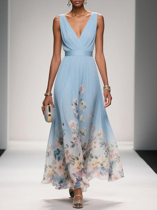 Vestido Largo Carolin de Gasa Floral para Verano