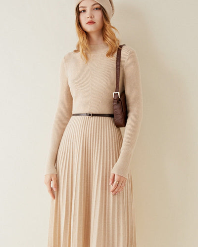 Vestido Evasé de Cachemira Pura