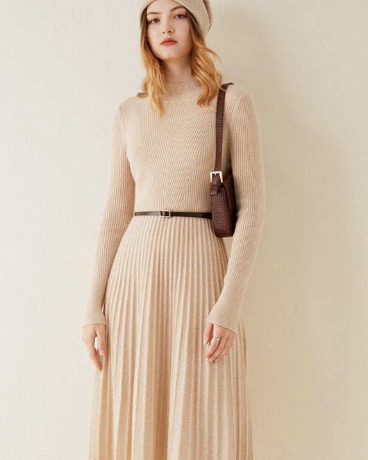 Vestido Evasé de Cachemira Pura
