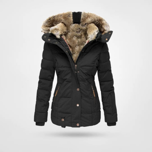 Chaqueta Jasmin Larga Acolchada con Capucha de Invierno
