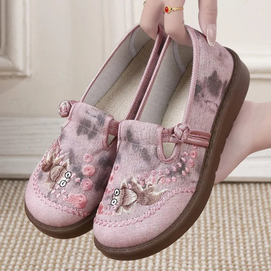 Mocasines Marie con Bordado Floral y Abalorios