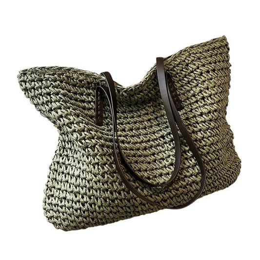 Bolso Tote de Playa Laura, Amplio y Trenzado