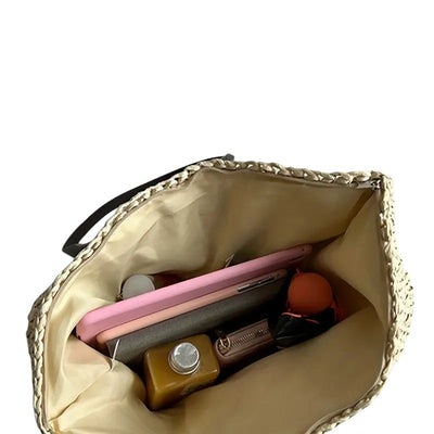 Bolso Tote de Playa Laura, Amplio y Trenzado