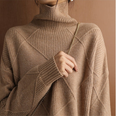 Jersey Natalie de Cuello Alto y Punto Trenzado
