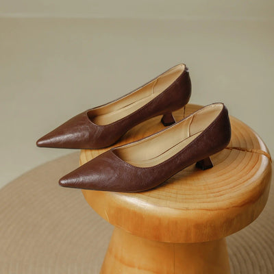 Zapatos de Tacón Bajo Pauline de Punta Fina