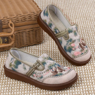 Mocasines Marie con Bordado Floral y Abalorios
