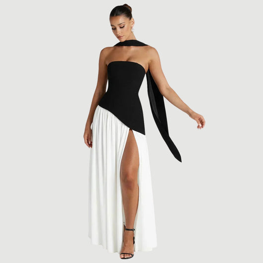 Vestido Largo Asimétrico Sabina para Boda