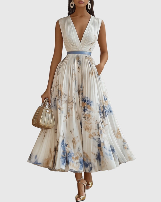 Rowella | Vestido Maxi Plisado Elegante