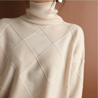 Jersey Natalie de Cuello Alto y Punto Trenzado