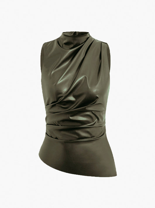Top Franziska sin Mangas de Cuello Alto