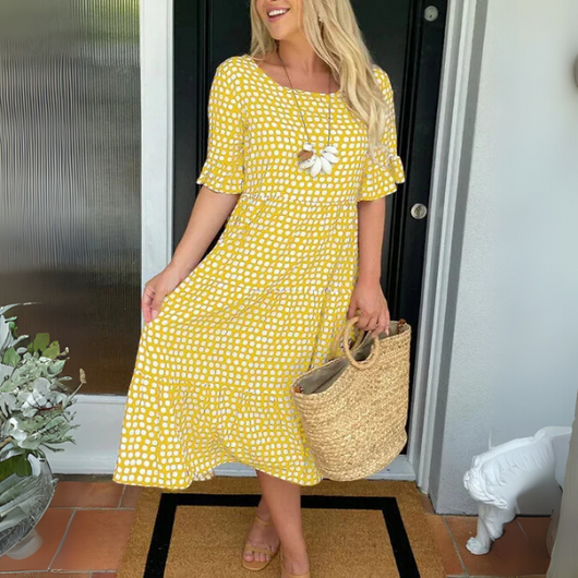 Aisha | Vestido Midi Relajado de Volantes