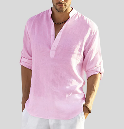 Camisa Martin Casual de Manga Larga con Botones