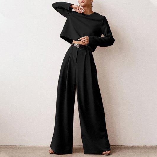 Conjunto Anja de Top Corto Manga Larga y Pantalón
