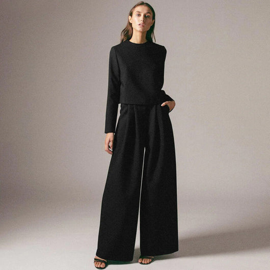 Conjunto Anja de Top Corto Manga Larga y Pantalón