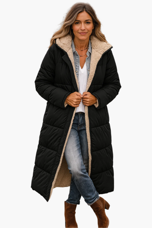 Chaqueta Angela Acolchada Larga con Capucha