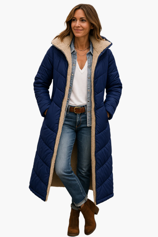 Chaqueta Angela Acolchada Larga con Capucha