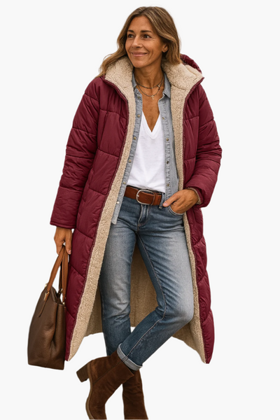 Chaqueta Angela Acolchada Larga con Capucha