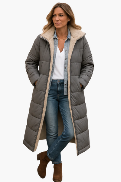 Chaqueta Angela Acolchada Larga con Capucha