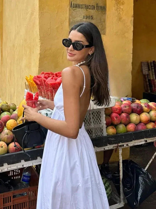 Lauren | Vestido Midi Blanco Elegante