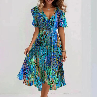 Vestido Midi Floral Fluido