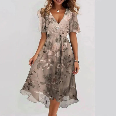 Vestido Midi Floral Fluido