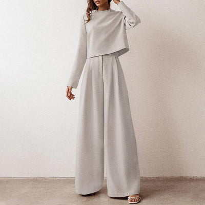 Conjunto Anja de Top Corto Manga Larga y Pantalón