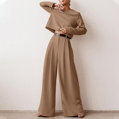 Conjunto Anja de Top Corto Manga Larga y Pantalón