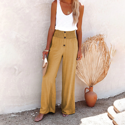 Pantalón Julia de Talle Alto y Pierna Ancha