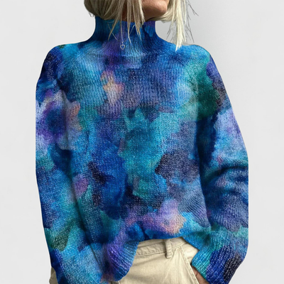 Jersey Barbara de Punto Acogedor con Estampado de Naturaleza