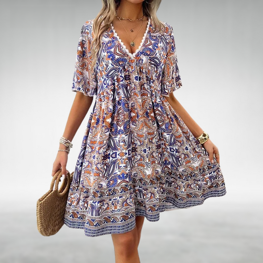 Vestido Corto Felicia Boho Estampado Paisley