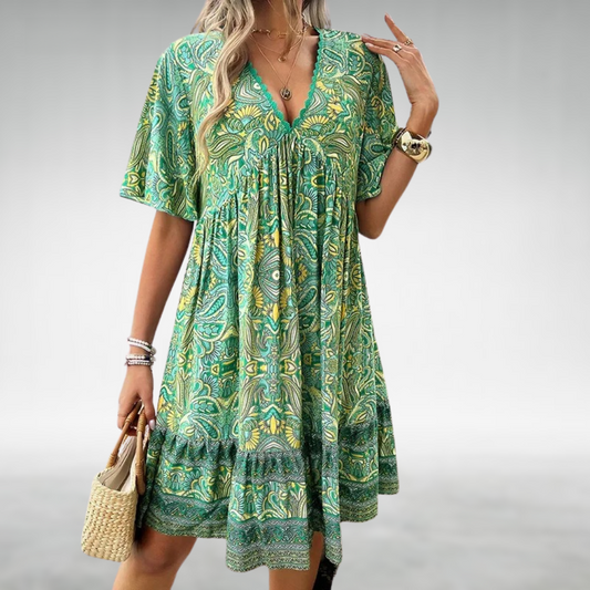 Vestido Corto Felicia Boho Estampado Paisley