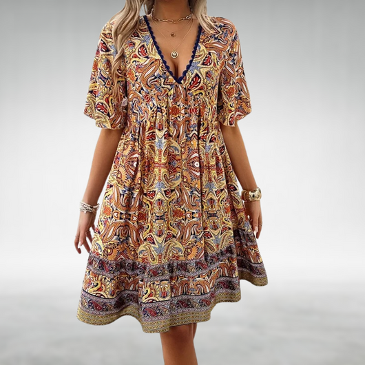 Vestido Corto Felicia Boho Estampado Paisley