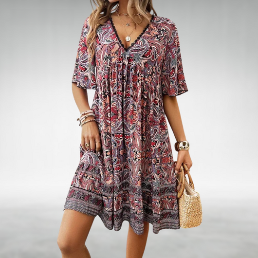 Vestido Corto Felicia Boho Estampado Paisley