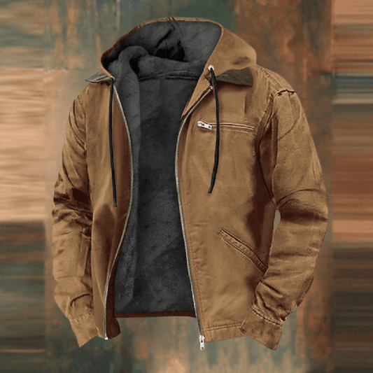Chaqueta Rainer de Piel con Capucha para Invierno