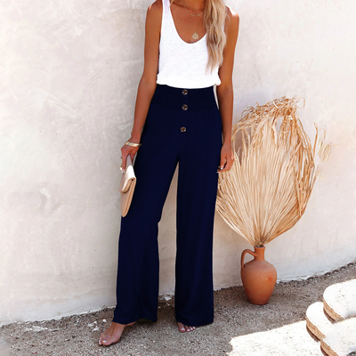 Pantalón Julia de Talle Alto y Pierna Ancha