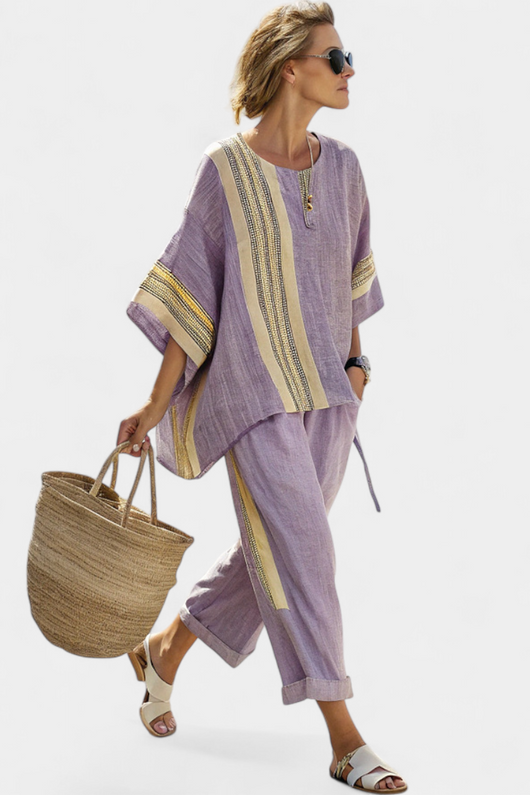 Anzaleira | Conjunto Elegante de Rayas
