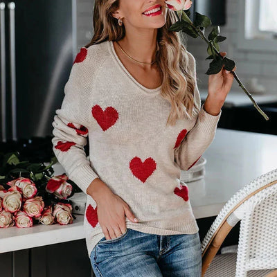 Jersey Navideño Claudia con Estampado de Corazones