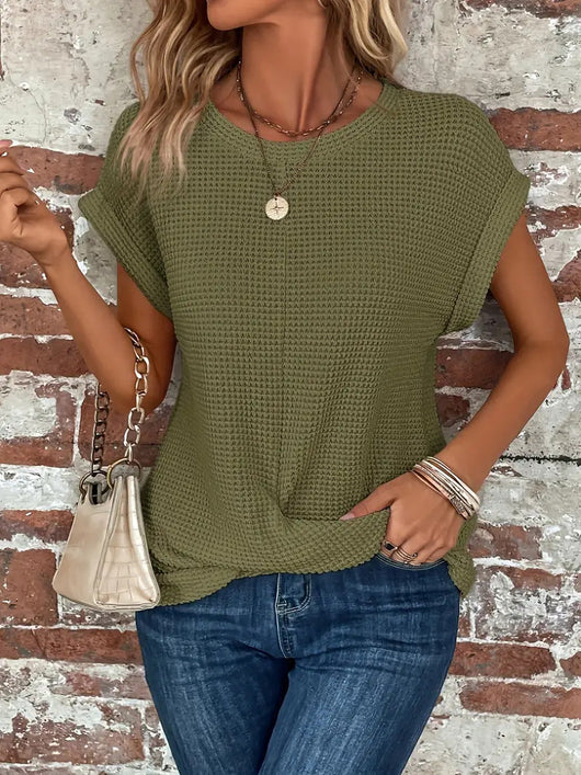 Sylvia | Camiseta Casual de Punto Gofre