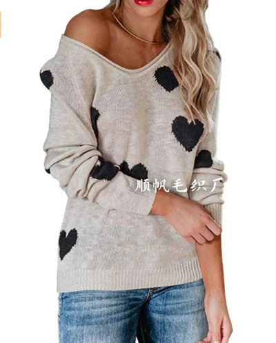 Jersey Navideño Claudia con Estampado de Corazones