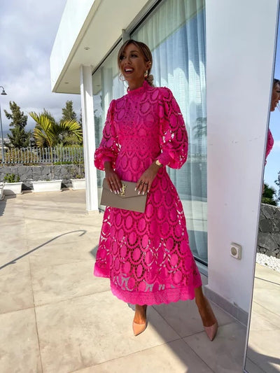 Vestido Claudia Elegante de Fiesta y Manga Larga