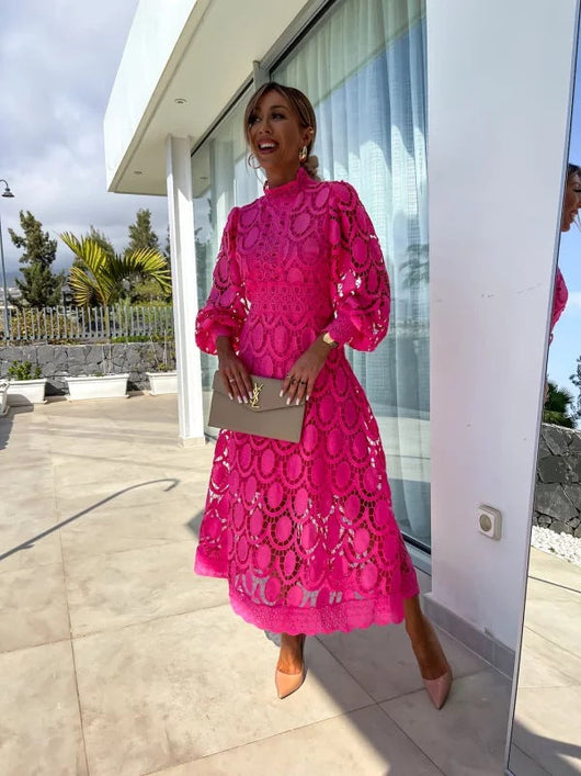 Vestido Claudia Elegante de Fiesta y Manga Larga