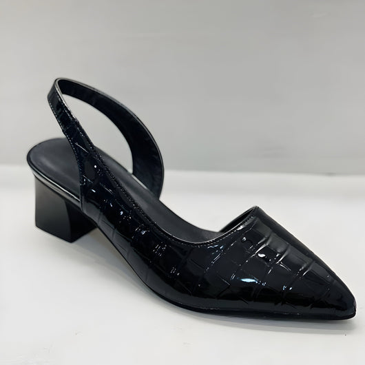 Zapatos Bettina de Punta Fina con Tacón Ancho