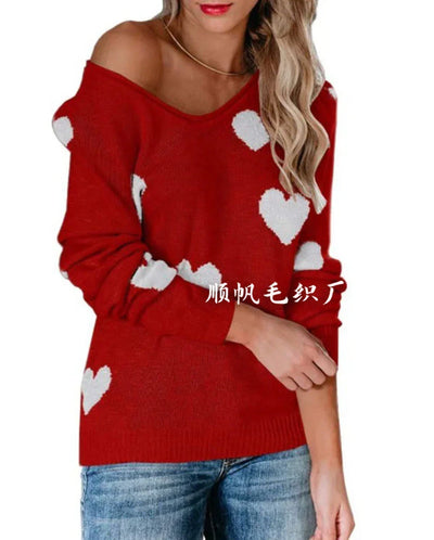 Jersey Navideño Claudia con Estampado de Corazones