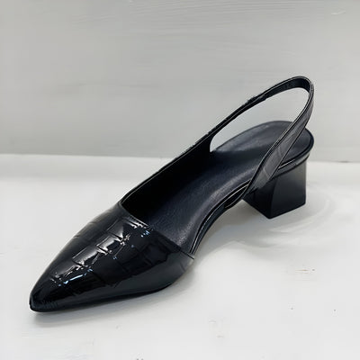 Zapatos Bettina de Punta Fina con Tacón Ancho